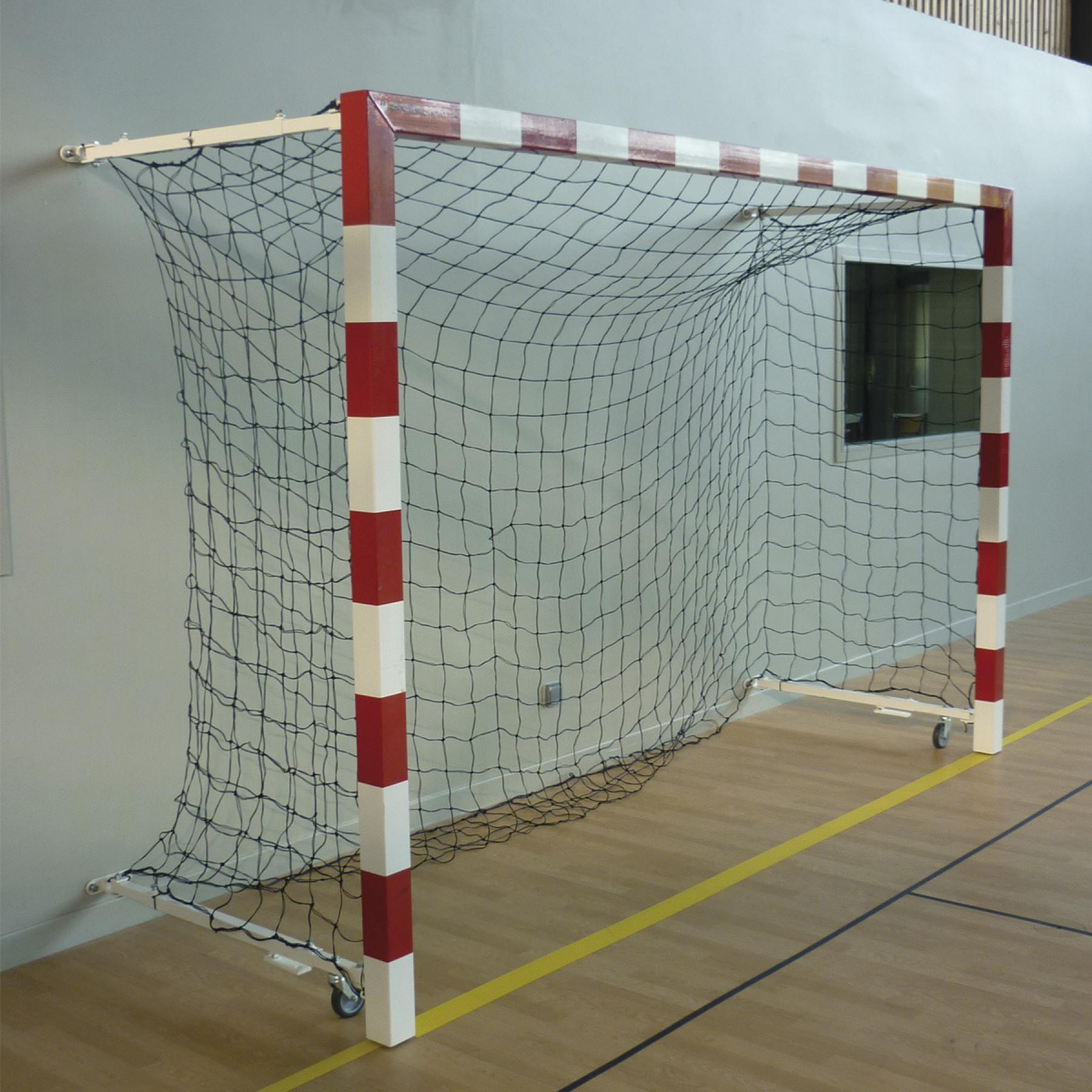 Ett par tävlingshandbollsmål i aluminium, väggmonterade 0,90 till 1,40 m Sporti France