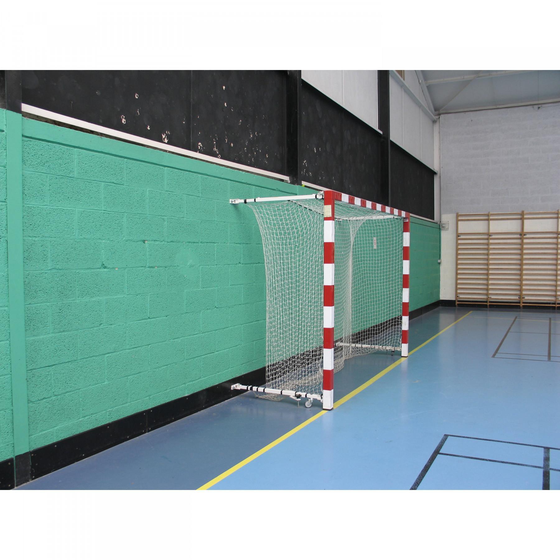 Ett par tävlingshandbollsmål i aluminium, väggmonterade 1,40 till 2,10 m Sporti France