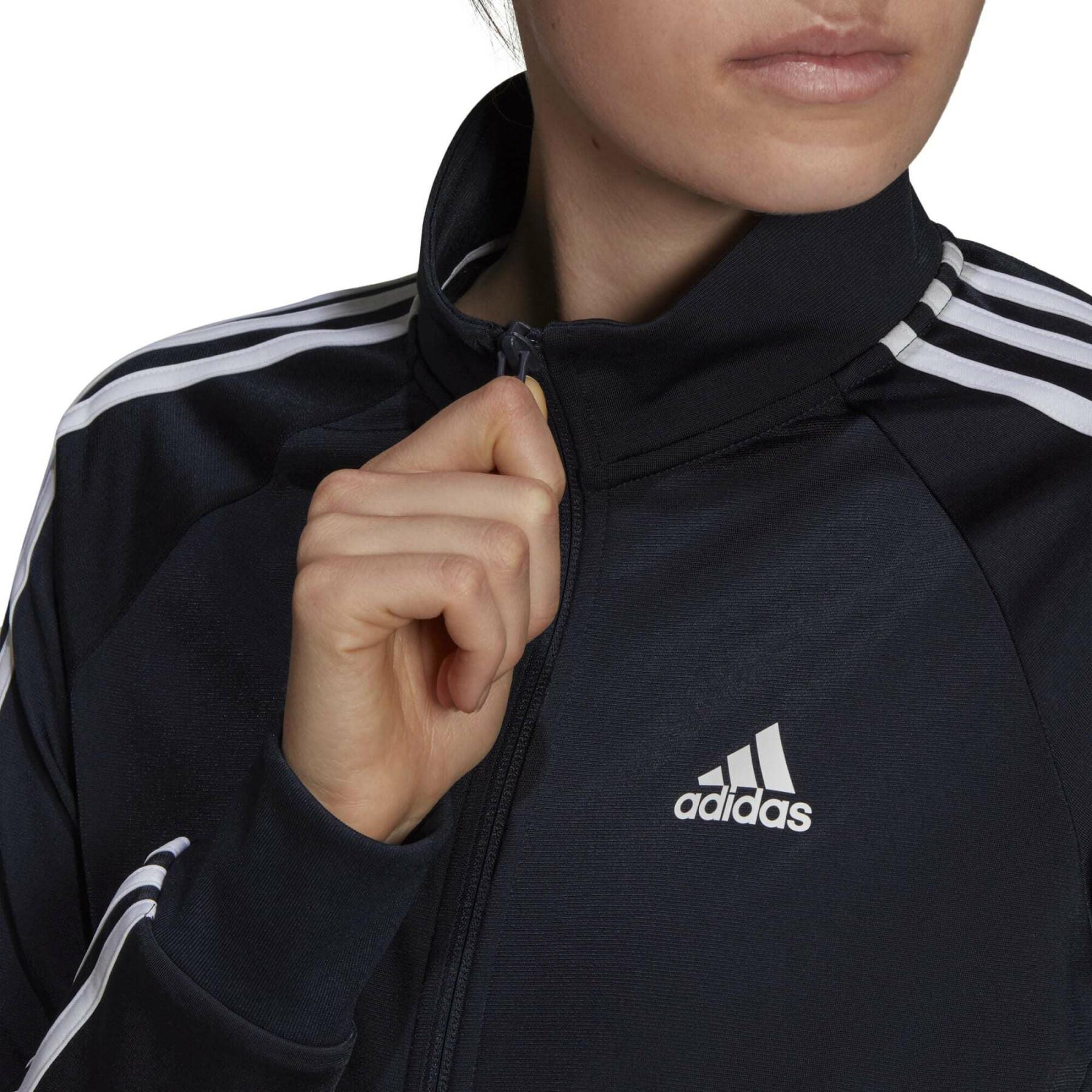 Varm, figurnära 3-stripes träningsjacka för damer adidas Primegreen Essentials
