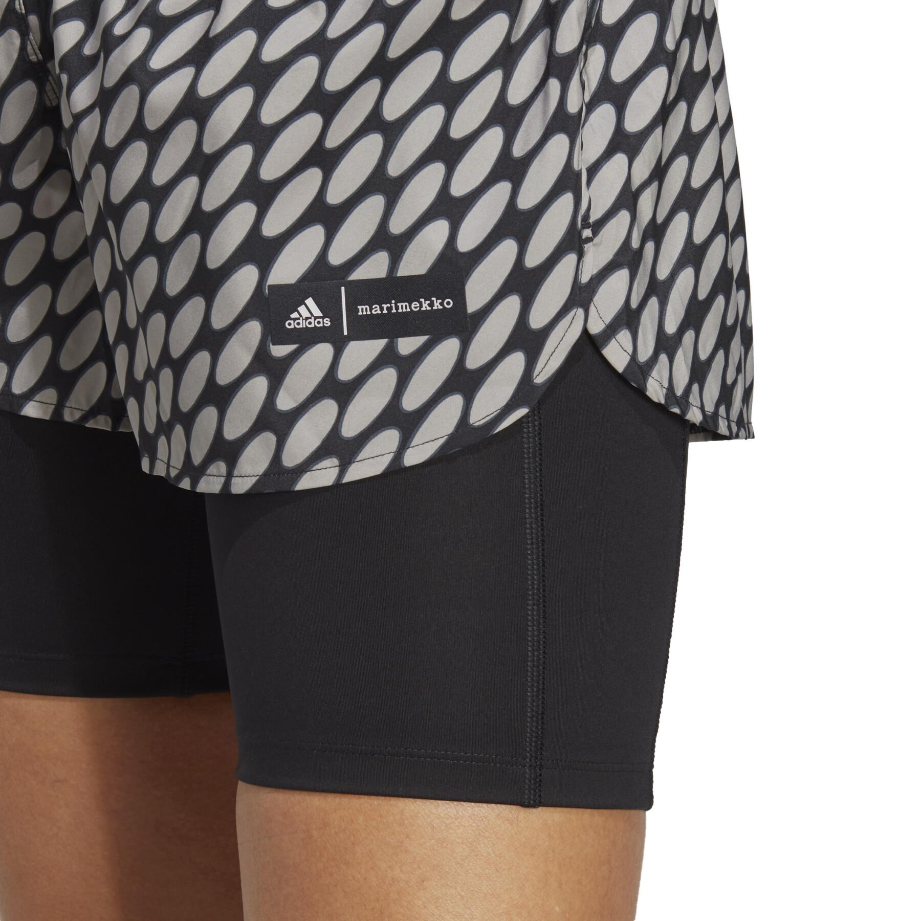 2 i 1-shorts för kvinnor adidas Marimekko Icons 3 Bar Logo