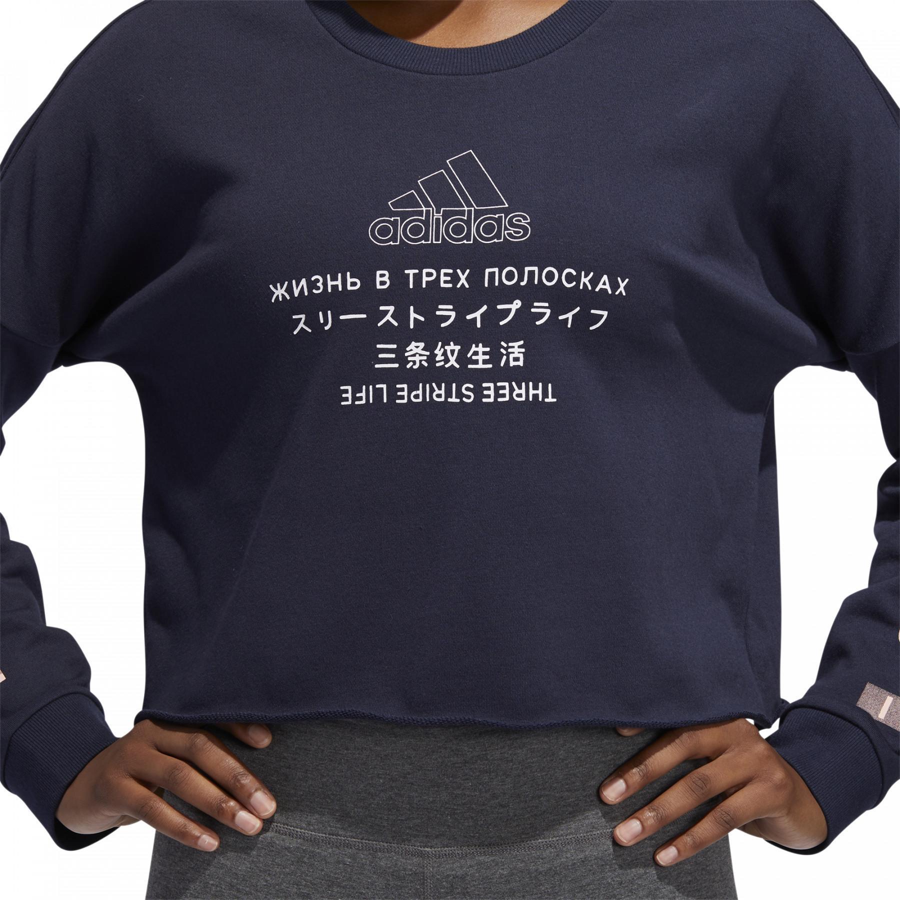 Sweatshirt för kvinnor adidas Global citizen Cropped