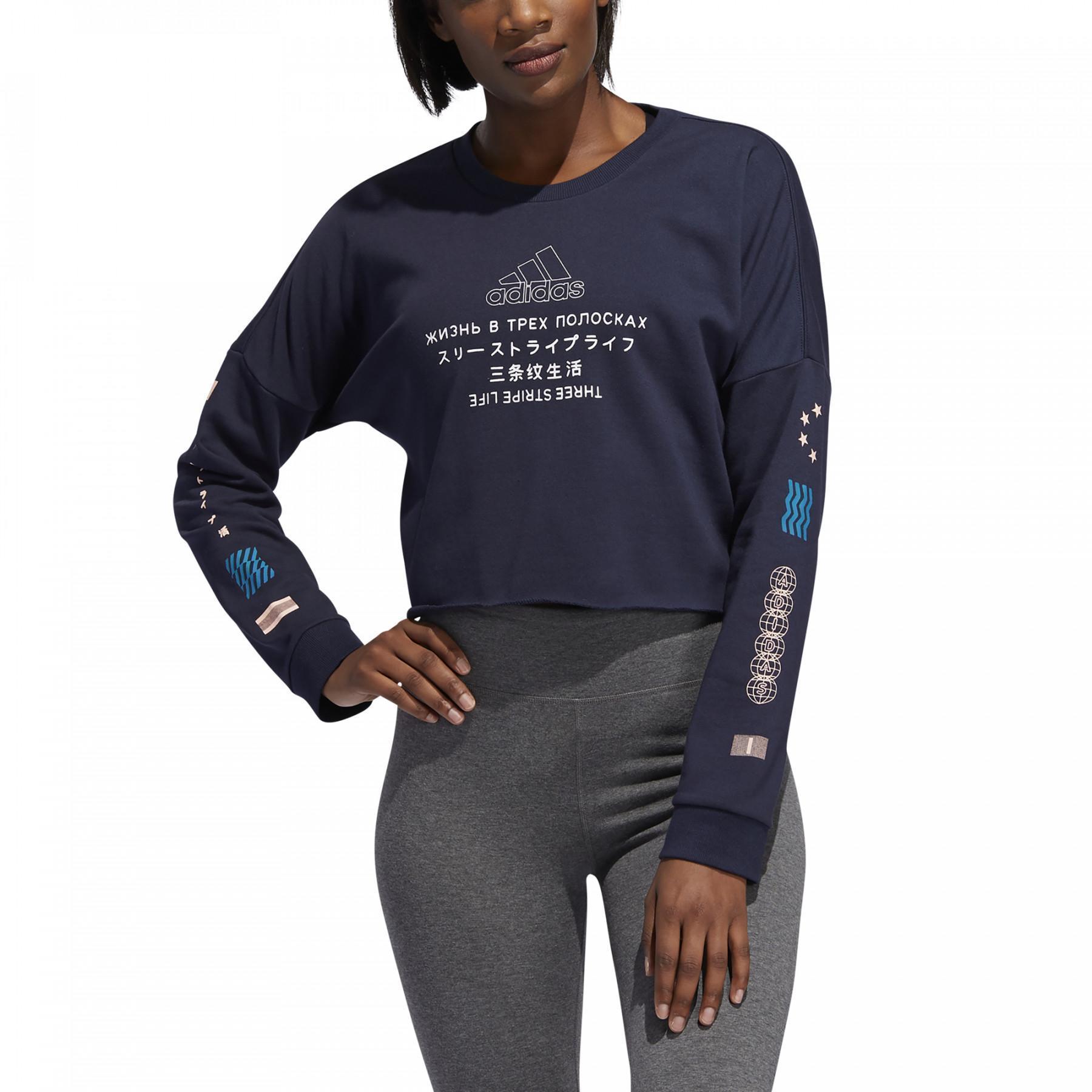 Sweatshirt för kvinnor adidas Global citizen Cropped