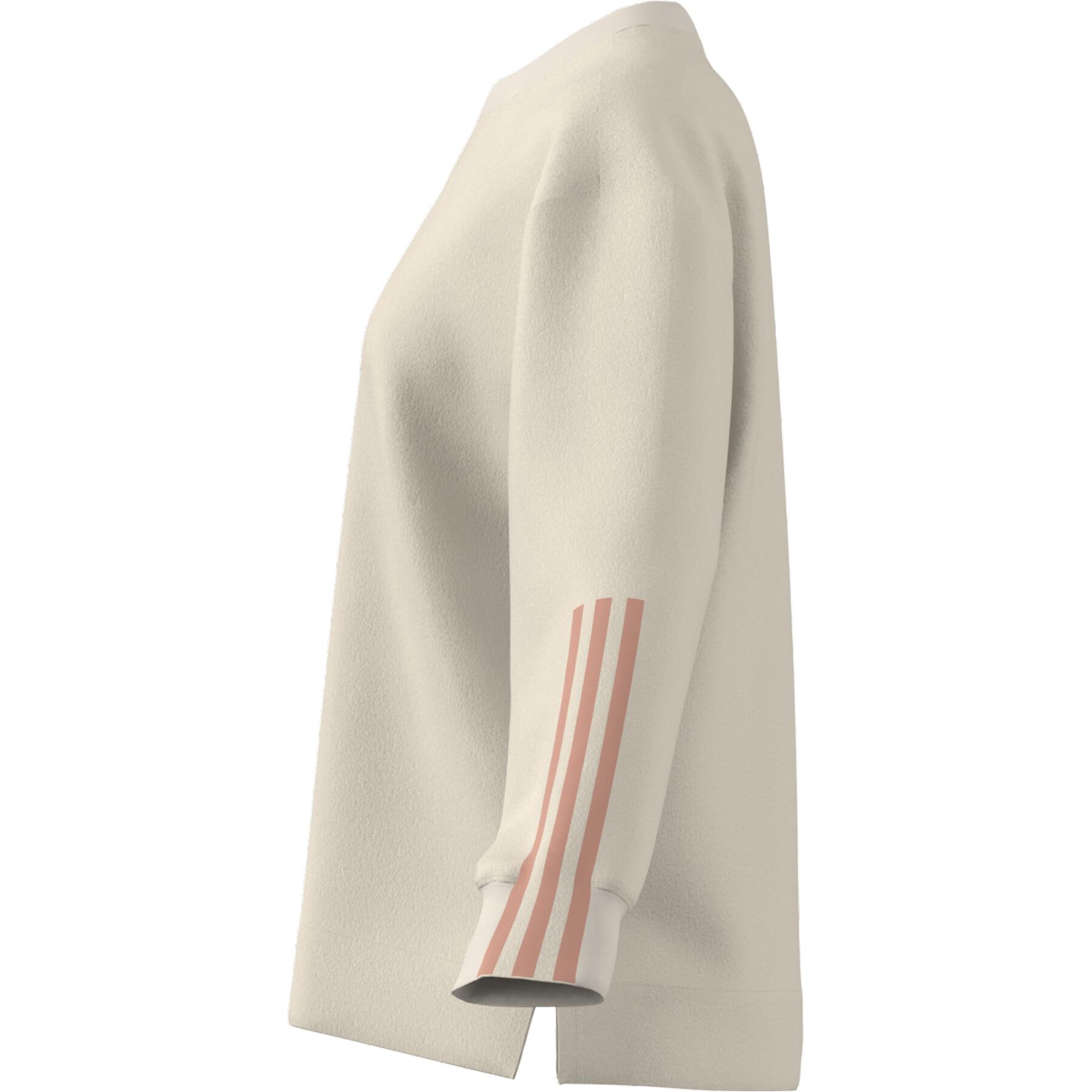 Sweatshirt med rund halsringning för kvinnor adidas Essentials Relaxed 3-Stripes