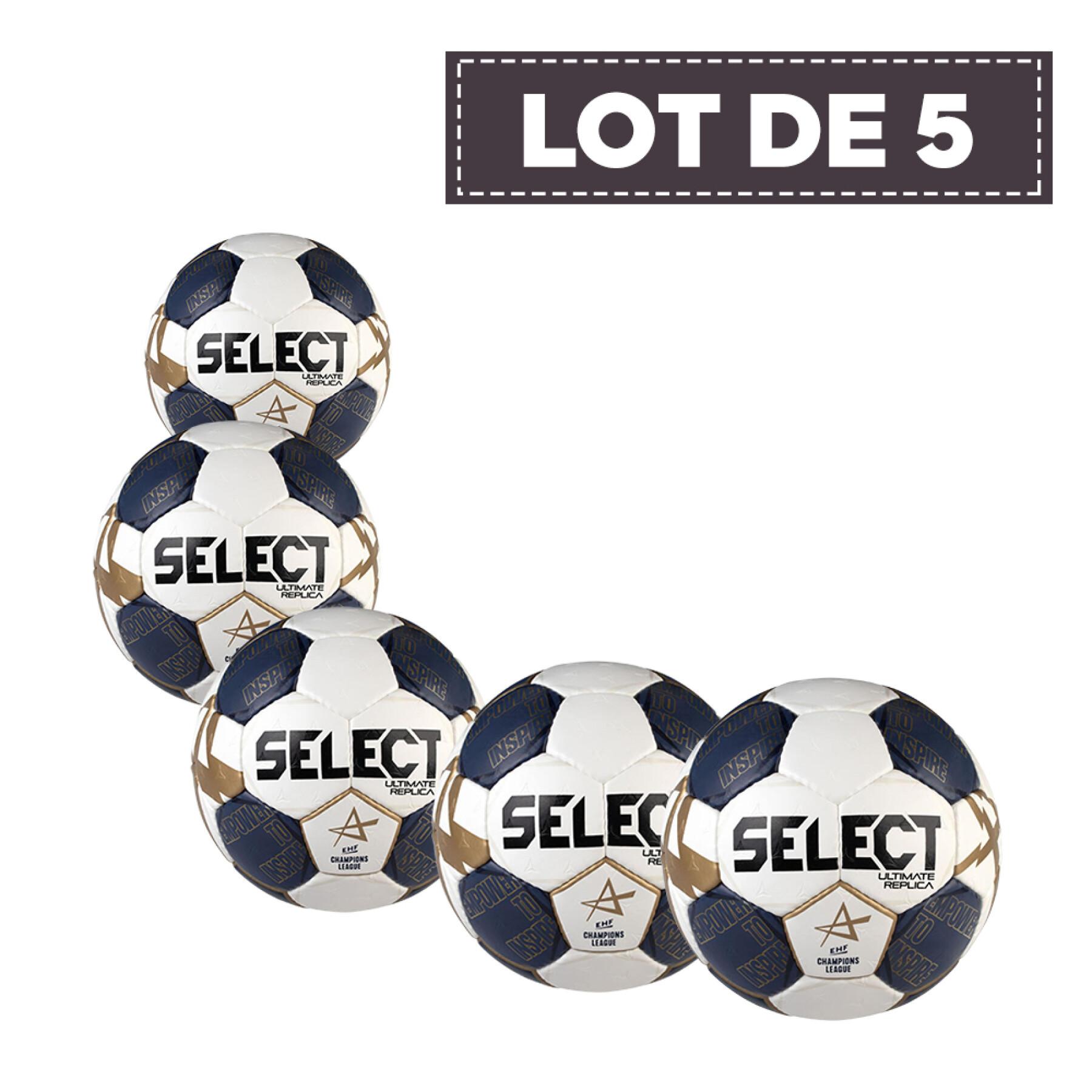 Förpackning med 5 handbollar Select Ultimate Replica CL V21