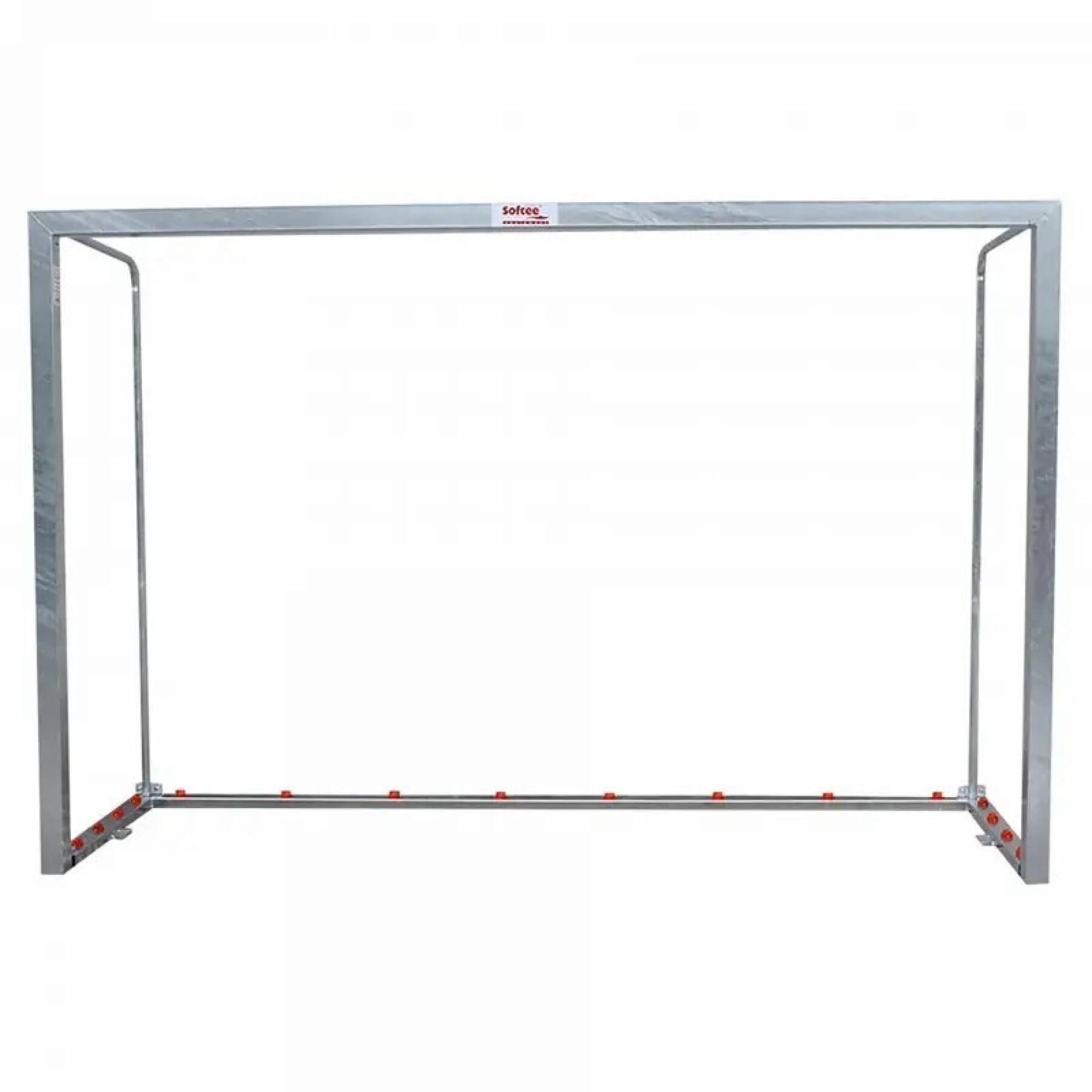 Set med 2 mobila futsal-/handbollsmål i galvaniserad metall med bas Softee Equipment